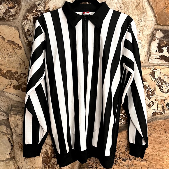 Shirts Hockey Referee Jersey Mens M Made By Ccm Canada Zip Up Front